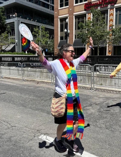 Bishop Phyllis A. Spiegel supporting at a Pride march