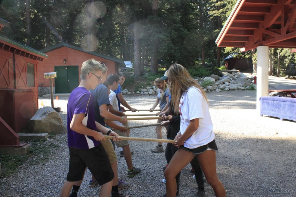 Participants at Camp Tuttle doing an exercise