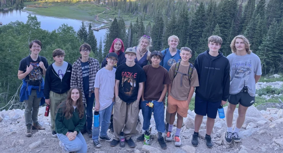 Group of Camp Tuttle campers at overlook